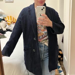 MadeWell Navy Wool Blazer Style Jacket